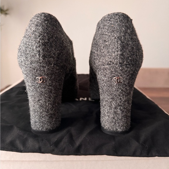 Chanel Wool Lace-up Ankle Booties - Picture 5 of 9